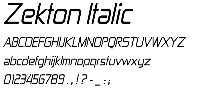 Zekton Italic font